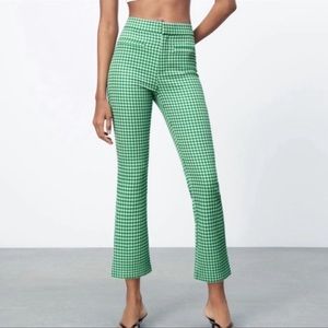 Zara Gingham Flare Pants